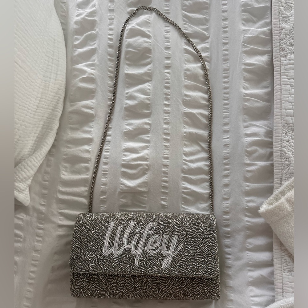 Silver Clutch with 'Wifey' Design - Island to East Side